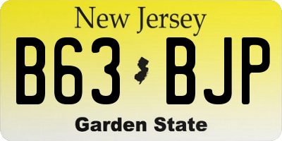 NJ license plate B63BJP