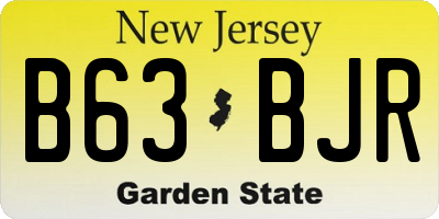 NJ license plate B63BJR