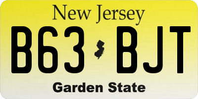 NJ license plate B63BJT