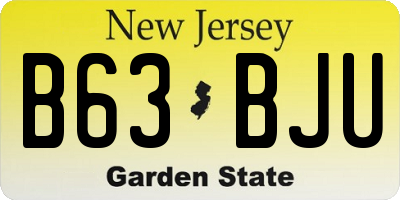 NJ license plate B63BJU