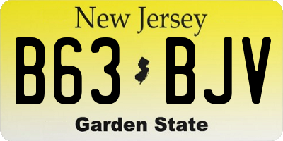 NJ license plate B63BJV