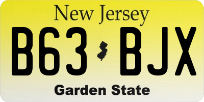 NJ license plate B63BJX