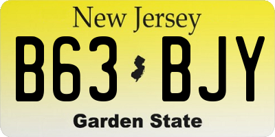 NJ license plate B63BJY