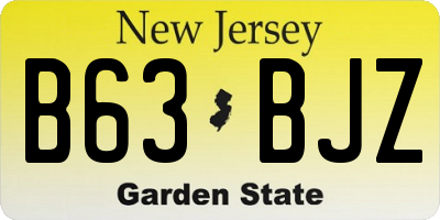 NJ license plate B63BJZ