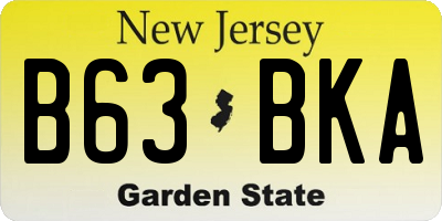 NJ license plate B63BKA