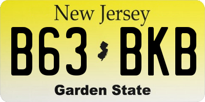 NJ license plate B63BKB