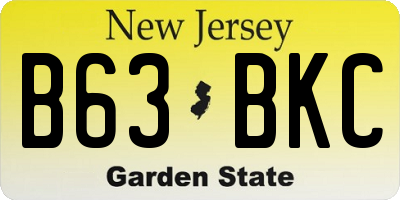 NJ license plate B63BKC