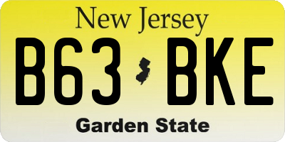 NJ license plate B63BKE