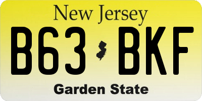 NJ license plate B63BKF
