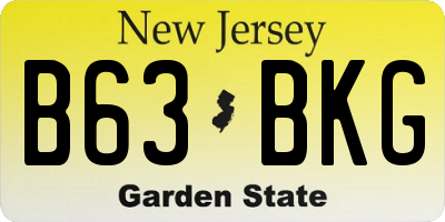 NJ license plate B63BKG