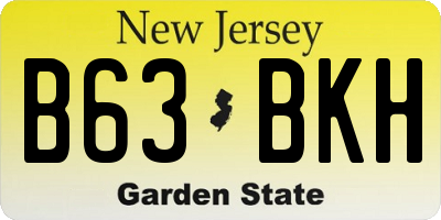 NJ license plate B63BKH