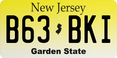 NJ license plate B63BKI