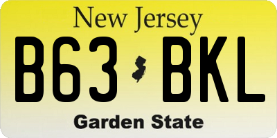NJ license plate B63BKL