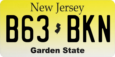 NJ license plate B63BKN