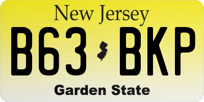 NJ license plate B63BKP