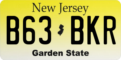 NJ license plate B63BKR