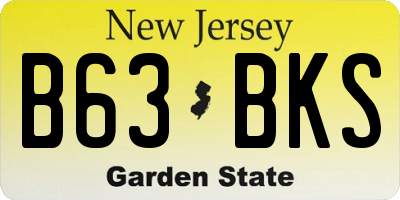 NJ license plate B63BKS