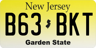NJ license plate B63BKT