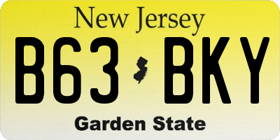 NJ license plate B63BKY
