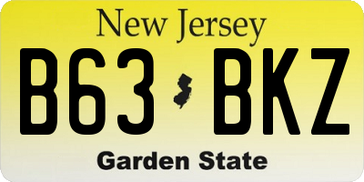NJ license plate B63BKZ