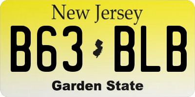 NJ license plate B63BLB