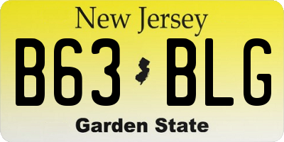 NJ license plate B63BLG
