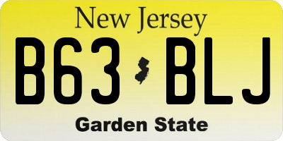 NJ license plate B63BLJ