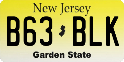 NJ license plate B63BLK