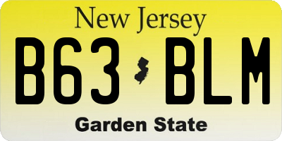 NJ license plate B63BLM