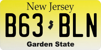 NJ license plate B63BLN