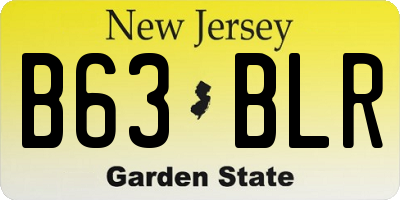 NJ license plate B63BLR
