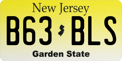 NJ license plate B63BLS