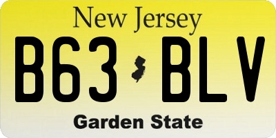 NJ license plate B63BLV