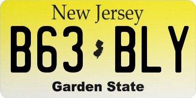 NJ license plate B63BLY