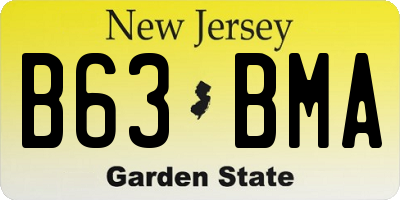 NJ license plate B63BMA