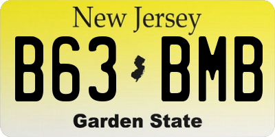 NJ license plate B63BMB