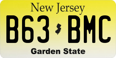 NJ license plate B63BMC