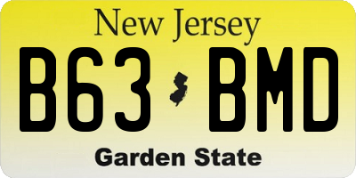 NJ license plate B63BMD