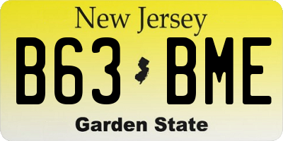 NJ license plate B63BME