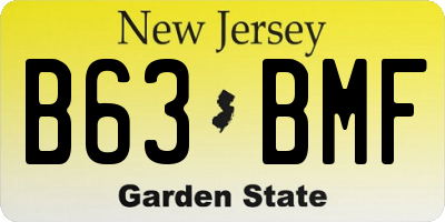 NJ license plate B63BMF