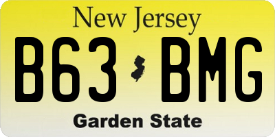 NJ license plate B63BMG
