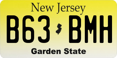 NJ license plate B63BMH