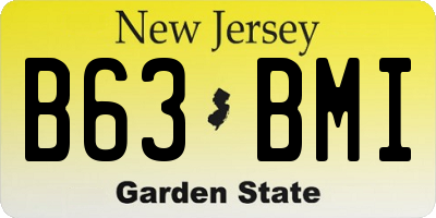 NJ license plate B63BMI