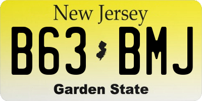 NJ license plate B63BMJ
