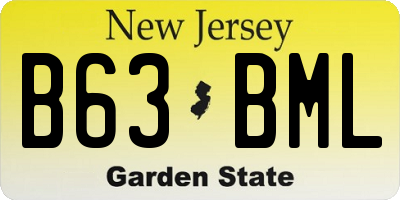 NJ license plate B63BML