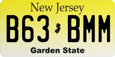 NJ license plate B63BMM