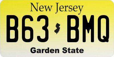 NJ license plate B63BMQ