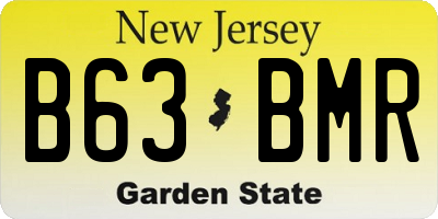 NJ license plate B63BMR