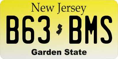 NJ license plate B63BMS
