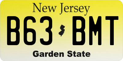 NJ license plate B63BMT